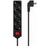Aisens Regleta 4 Tomas con Interruptor, Cable 1.4m, Negro, A154-0650